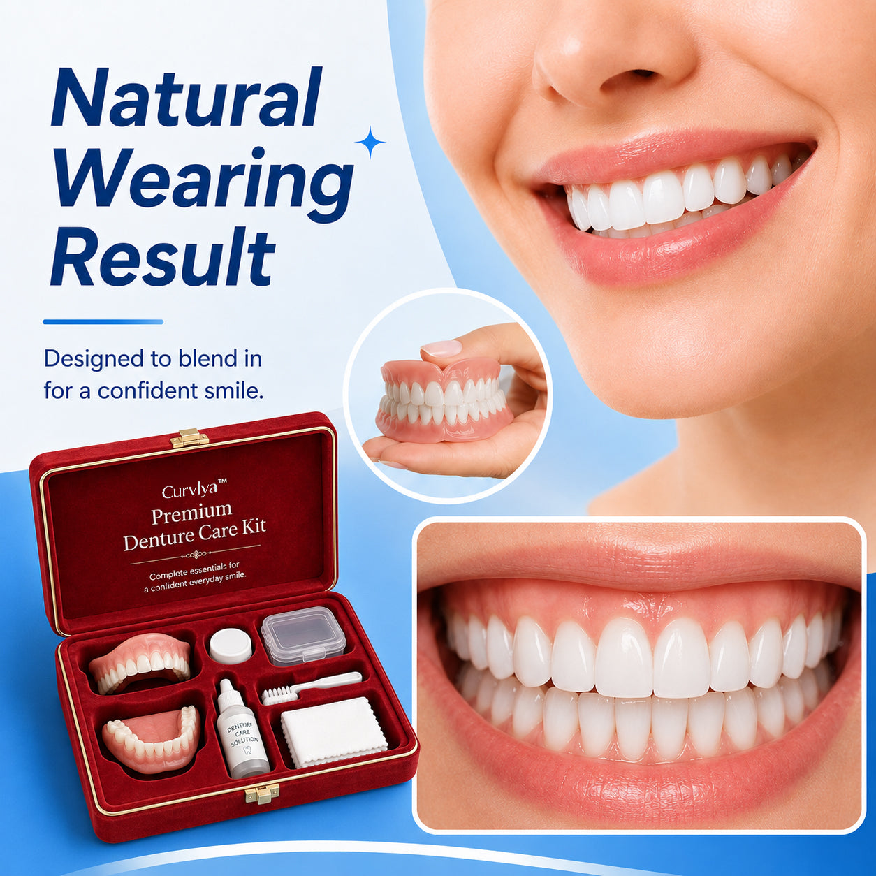 🦷 Medical Full Denture with Strong Suctiond Custom-Fit Full Functional Dentures