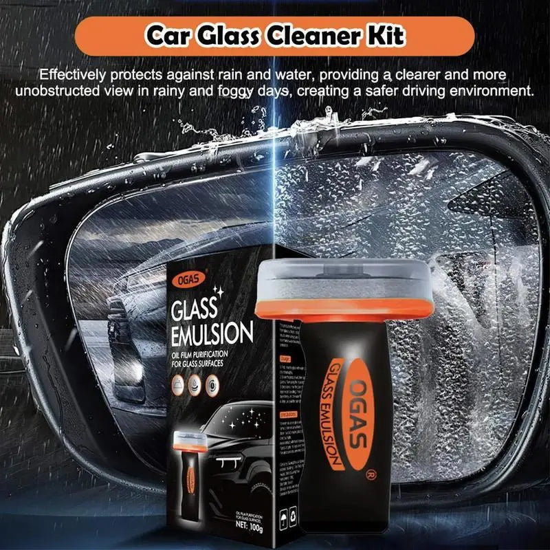 OGAS All-in-One Windshield Oil Film Remover with Built-in Sponge Applicator