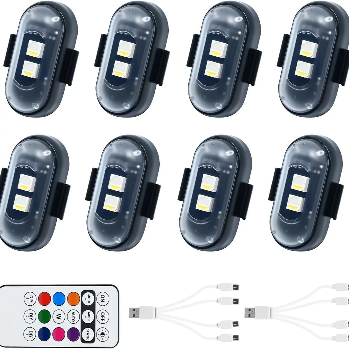 RGB LED Strobe Light - Wireless Remote Control for Bikes & Cars
