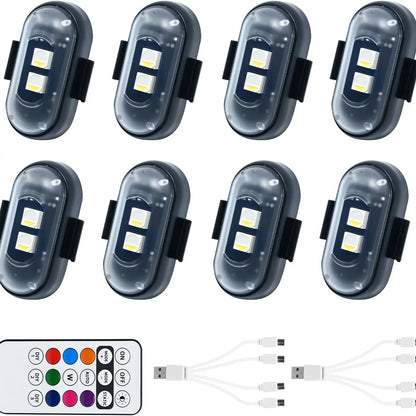 RGB LED Strobe Light - Wireless Remote Control for Bikes & Cars