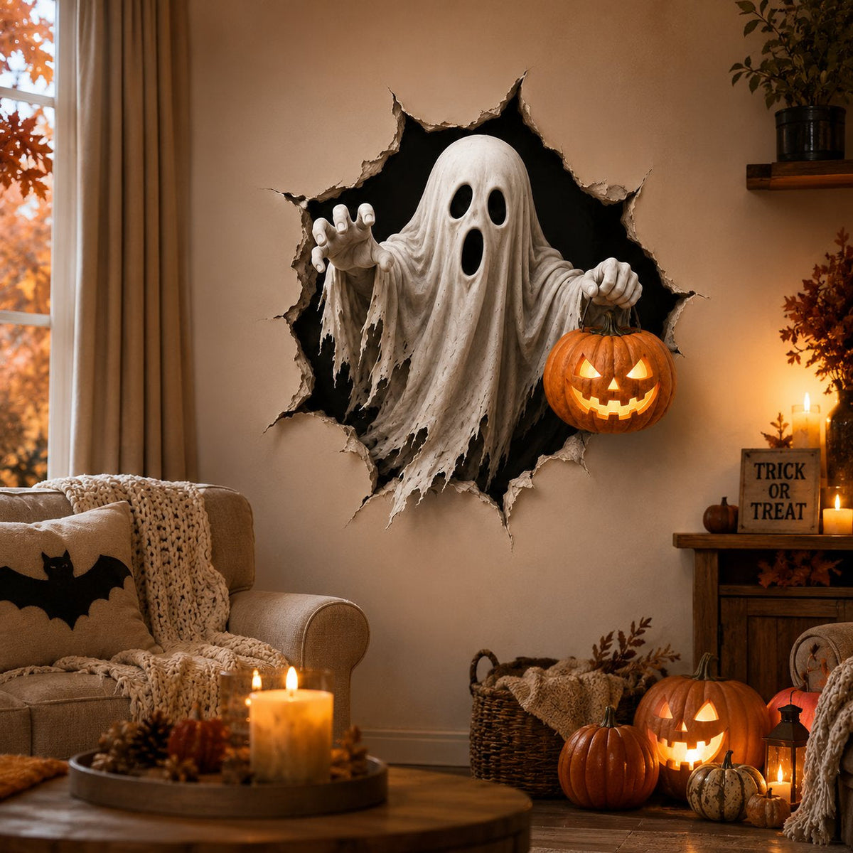 🧙‍♀️ Holiday Celebration 50% OFF 🎃-👻Halloween Break-In 3D Wall Decals for Spooky, Realistic & Fun  🎃