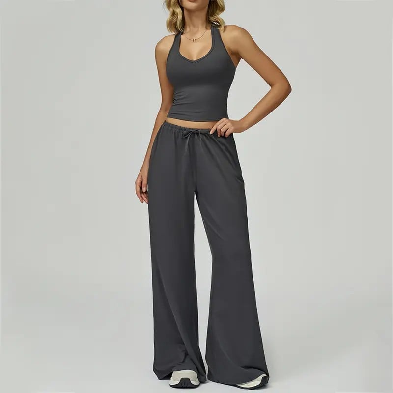 ⚡Hot Sales 49% OFF🔥Women's 2-Piece Athleisure Outfits - Polyester-Silk Fitted Summervibe Sweatsuit