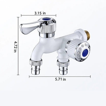 💥 Buy 1 Get 1 Free 💥Dual-Outlet Washing Machine Faucet – Anti-Freeze & Heat-Resistant Plastic