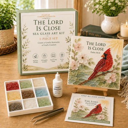 ⏰Last day Promotion 🔥-✝️ Psalms of Comfort & Strength Sea Glass Art Kit