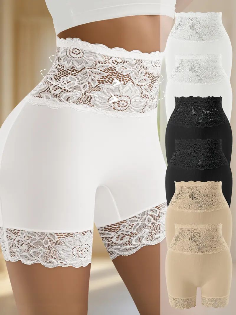 【Today's Special Offer】Women's High-Waisted Lace Shapewear Shorts – Seamless Tummy Control