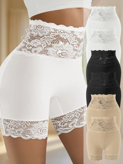 【Today's Special Offer】Women's High-Waisted Lace Shapewear Shorts – Seamless Tummy Control