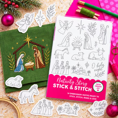 🎄 50% OFF – Christmas Stick & Stitch Embroidery Pattern Pack – 70 Wash-Away Designs on 5 Sheets 🧵✨
