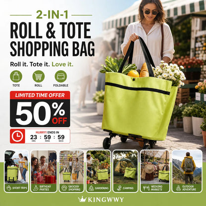 🛍️ Foldable 2-in-1 Shopping Bag for Easy Carry ✨
