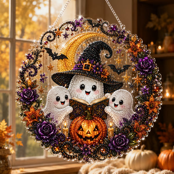 🎃Halloween Witch Friendship Diamond Art Suncatcher Sparkling Window Decor Gift✨