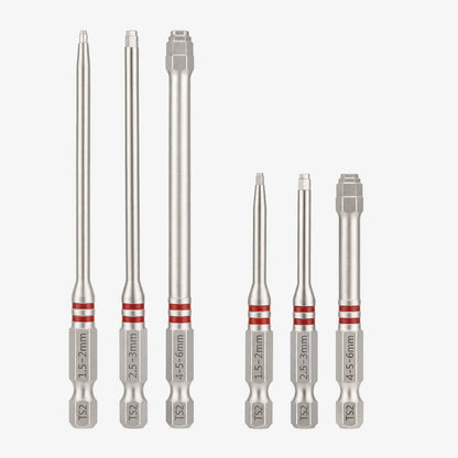 Professional 6-Piece S2 Alloy Steel Precision Hex Bit Set – Magnetic, Non-Slip, Industrial Grade (65mm & 100mm)