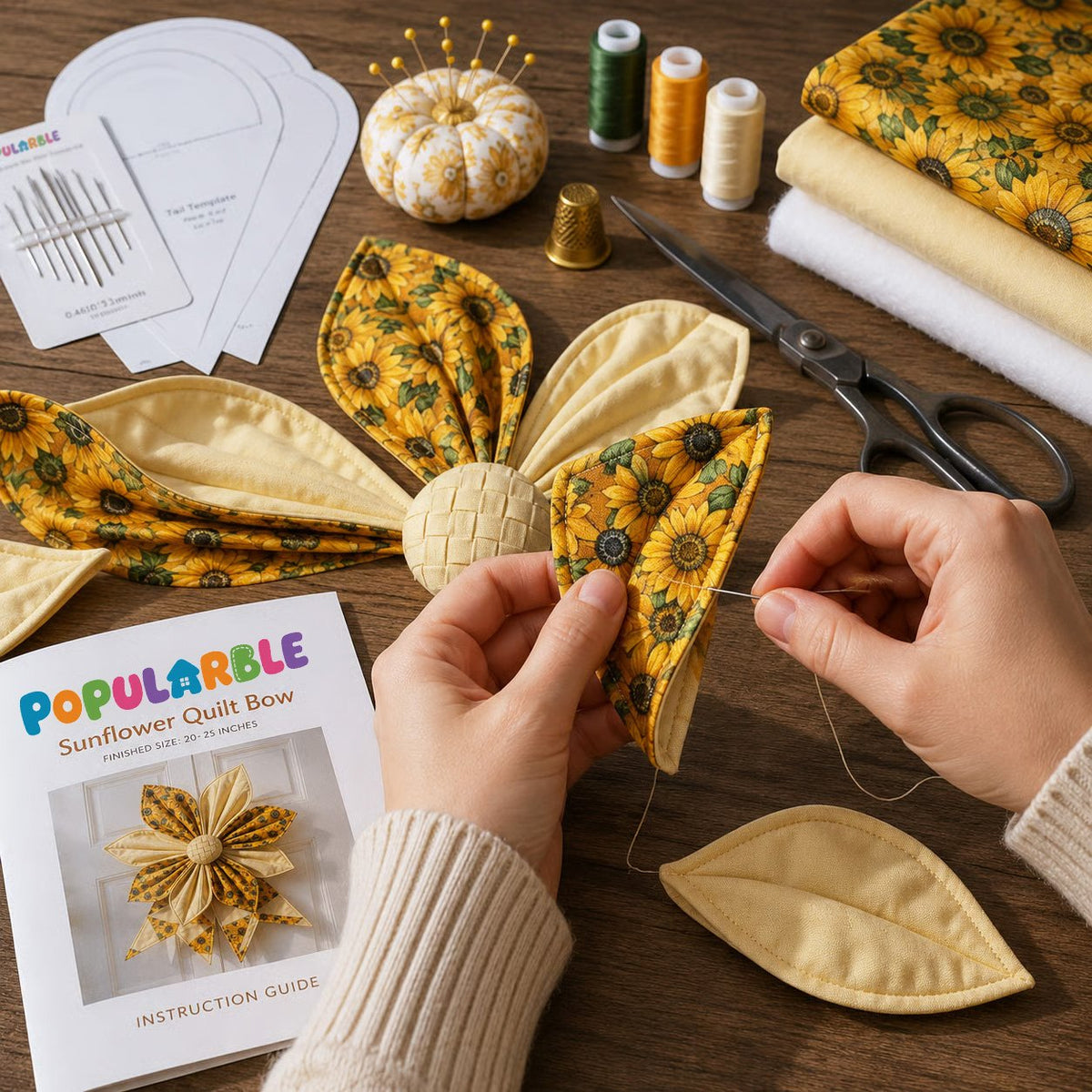 🔥Last Day 50% OFF- Large Patchwork Bow Sewing Kit (Beginner-Friendly)