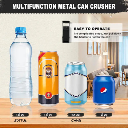 16 oz Heavy-Duty Metal Can Crusher for Recycling