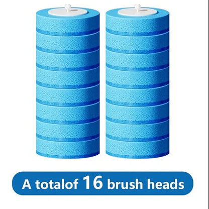 Disposable Toilet Wand System – Self-Cleaning Wand with 32 Refill Pads, Odor-Free, Deep Scrubbing, Wall-Mounted Storage