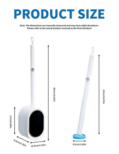 Disposable Toilet Wand System – Self-Cleaning Wand with 32 Refill Pads, Odor-Free, Deep Scrubbing, Wall-Mounted Storage