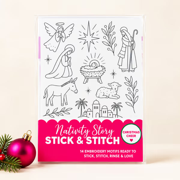 🎄 50% OFF – Christmas Stick & Stitch Embroidery Pattern Pack – 70 Wash-Away Designs on 5 Sheets 🧵✨