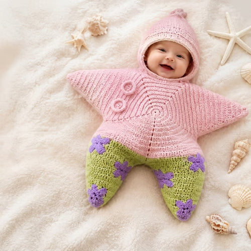 ⏰Last day Promotion 🔥-🐚 Starfish Baby Sleeping Bag — A Cozy Little Ocean Star ⭐