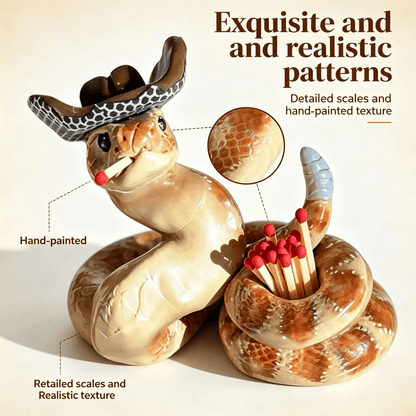 🐍 Snake Matchbox – Creative Decorative Match Holder with Artistic Design for Candles & Home Styling