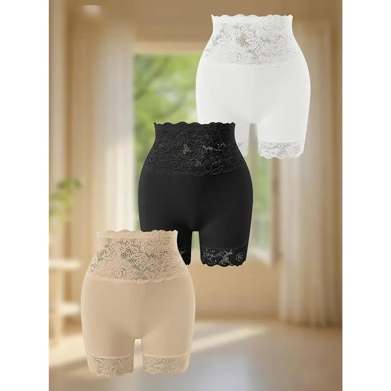 【Today's Special Offer】Women's High-Waisted Lace Shapewear Shorts – Seamless Tummy Control