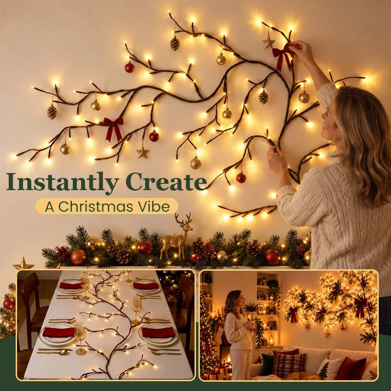 🎄 LAST DAY 50% OFF – Flexible Branch Christmas Lights – DIY Holiday Decor