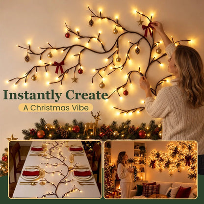 🎄 LAST DAY 50% OFF – Flexible Branch Christmas Lights – DIY Holiday Decor