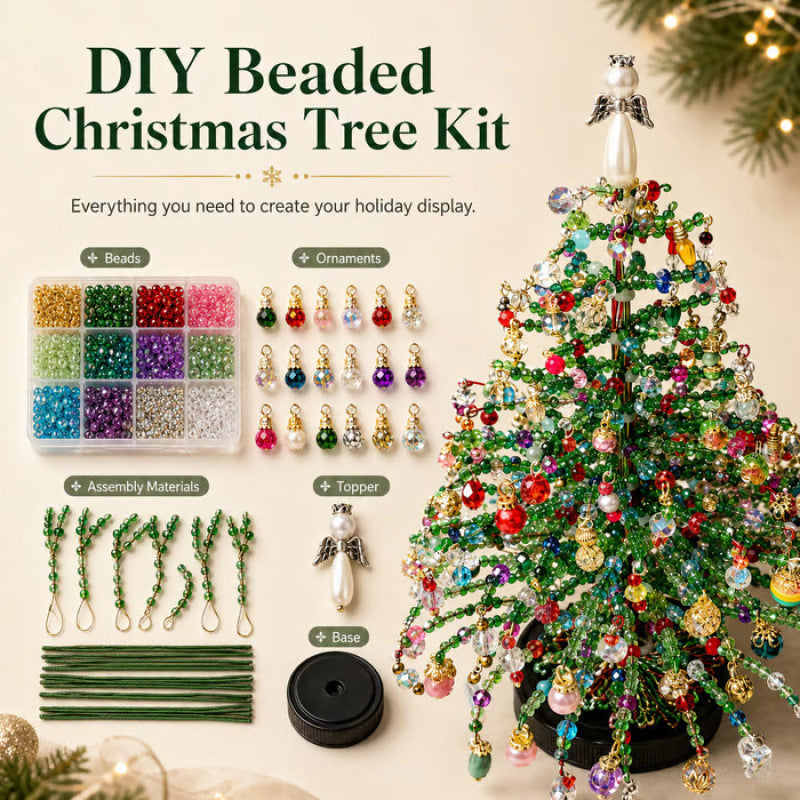 🎄Mini Tabletop DIY Beaded Christmas Tree Craft Kit | Handmade Holiday Home Decor🎁