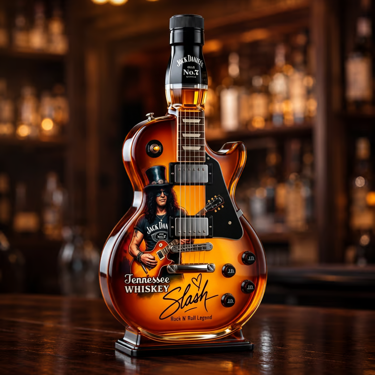 🎸 50% OFF – Vintage Sunburst Guitar-Shaped Figurine Spirit Decanter Bottle ✨