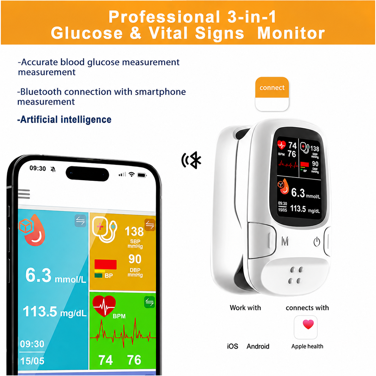 🔥LAST DAY 50% OFF- 💖Multi-Function Health Monitoring Device Smart Wellness Tracker Daily Health Assistant✨