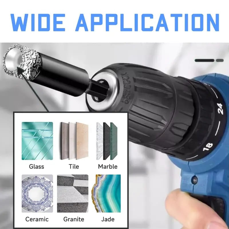 ⏰Last day Promotion 🔥-🔧 6PCS Diamond Drill Bit Set for Clean & Precise Tile, Glass & Granite Drilling 💎