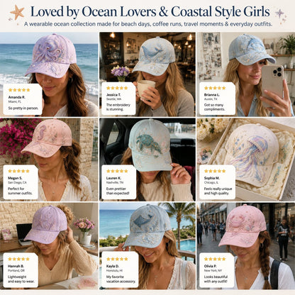 🔥Last Day 50% OFF-🌊 3D Ocean Creatures Embroidery Cap