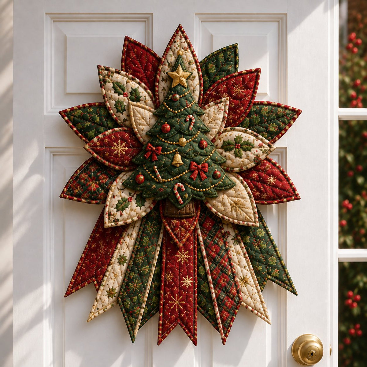 🎉 Last Day 50% OFF 🎄 – Festive Quilted Christmas Door Hanging DIY Sewing Kit