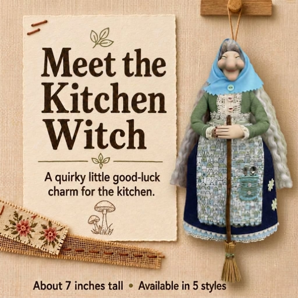 🧙‍♀️ Handmade Kitchen Witch Doll