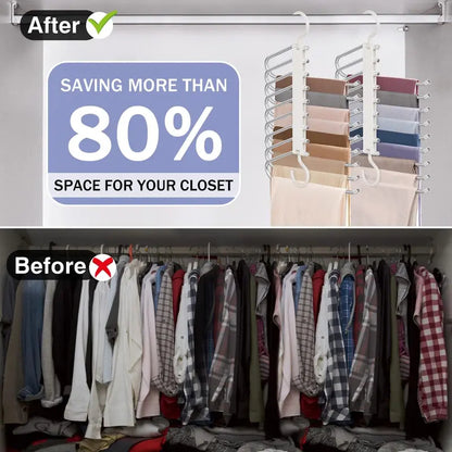 9-layer trouser rack, space-saving clothing rack