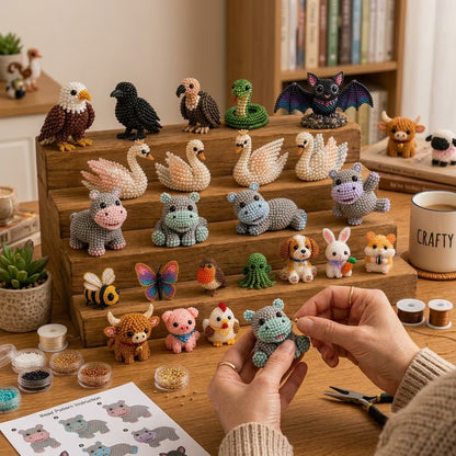 ⏰Last day Promotion 🔥-🧵✨ Tiny 3D Beaded Animal DIY Kit(Unfinished Product)