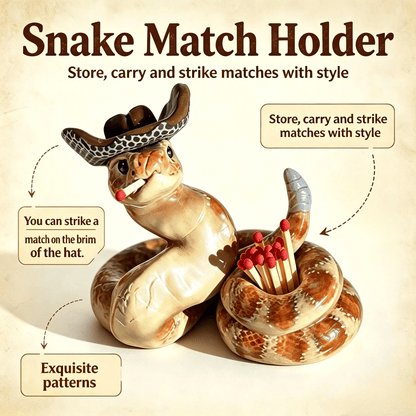 🐍 Snake Matchbox – Creative Decorative Match Holder with Artistic Design for Candles & Home Styling