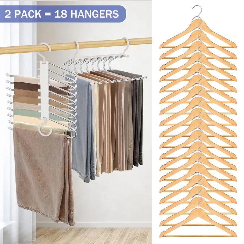 9-layer trouser rack, space-saving clothing rack
