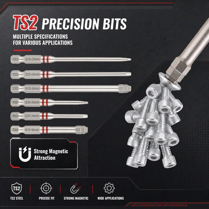 Professional 6-Piece S2 Alloy Steel Precision Hex Bit Set – Magnetic, Non-Slip, Industrial Grade (65mm & 100mm)