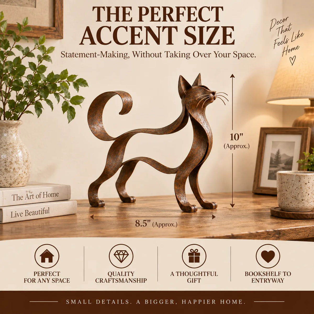 🐱 Maine Coon-style metal cat sculpture