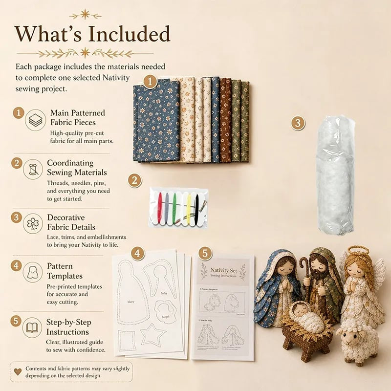 ✨ DIY Patchwork Nativity Scene Sewing Kit