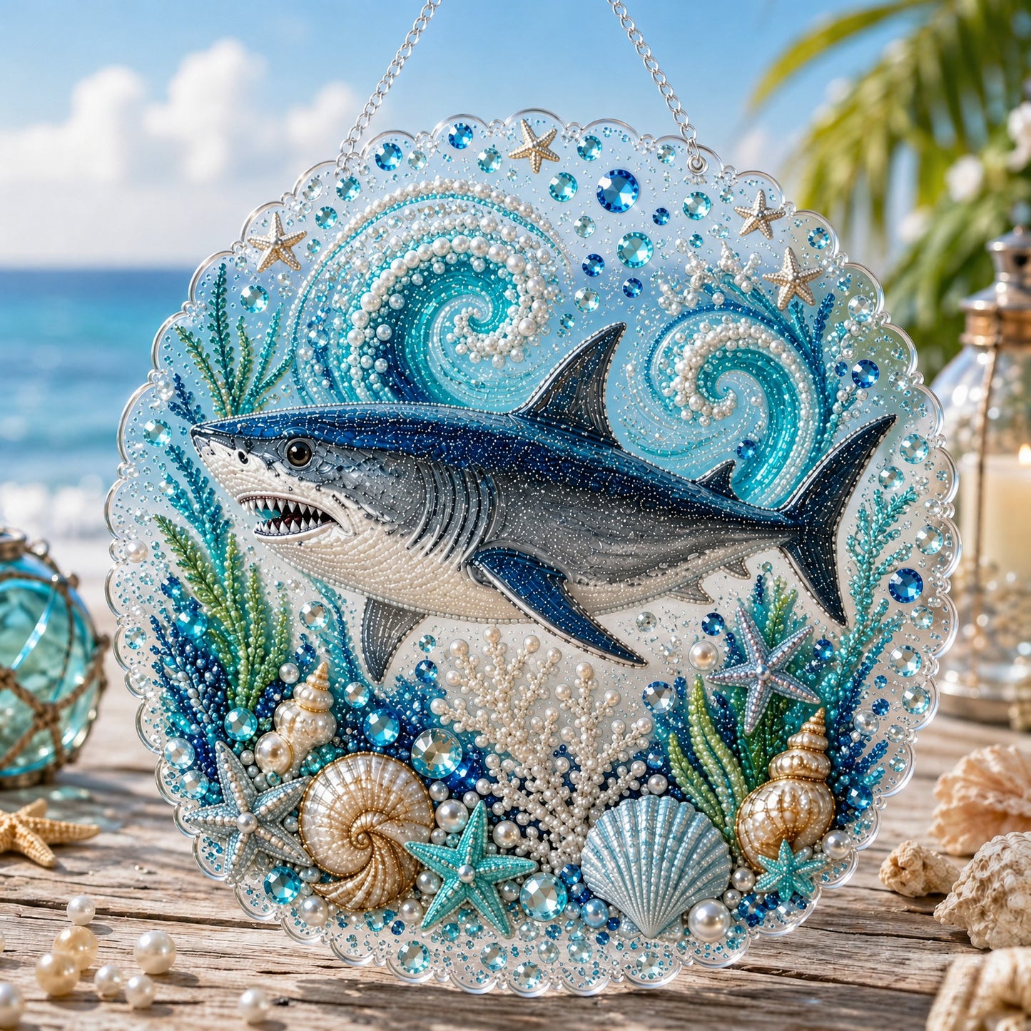 🌊✨Ocean Pearl Art DIY Hanging Ornament Kit Creative Coastal Craft Home Decor Gift✨