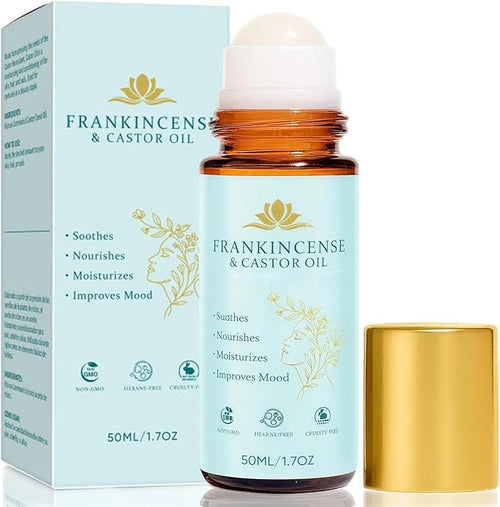 Organic Castor Oil & Frankincense Roll-On – Mess-Free Targeted Nourishment for Face & Body