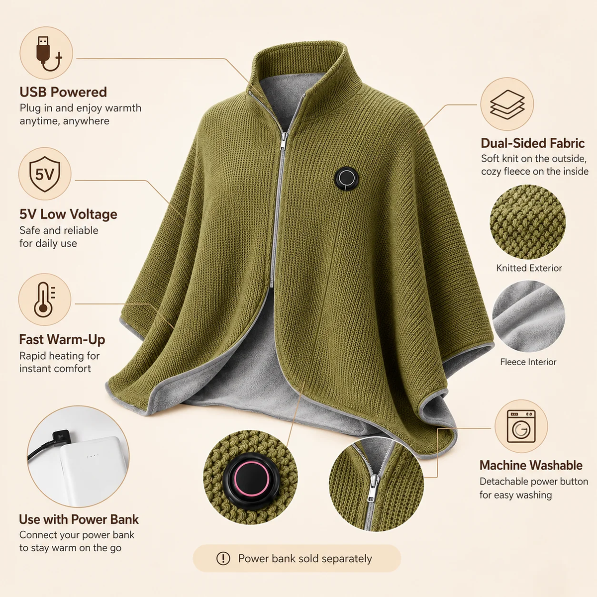 🧣Wearable Heated Blanket – Cozy Hands-Free Warmth☀️
