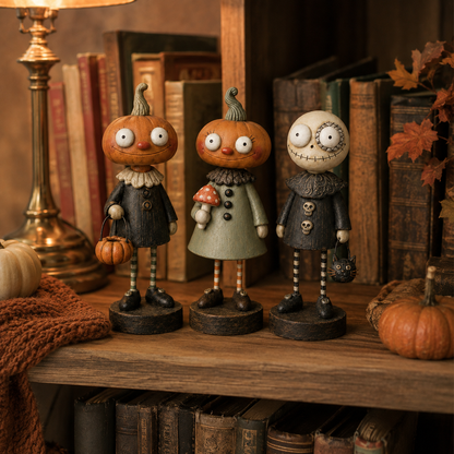 Primitive Pumpkin Friends – Vintage Halloween Figurines Collection