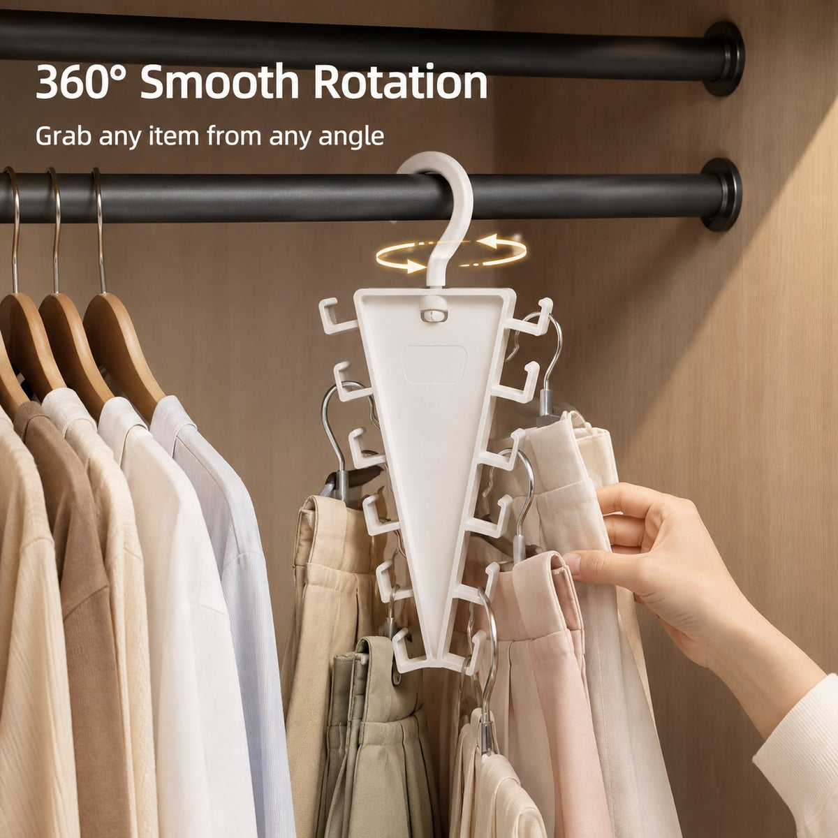 ✨ 50% OFF – Rotating V-Shaped Accessory Hanger – Space-Saving Jewelry Organizer