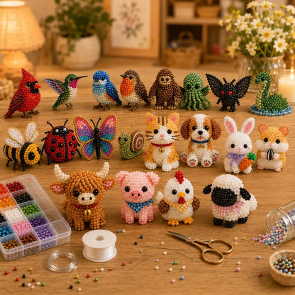 ⏰Last day Promotion 🔥-🧵✨ Tiny 3D Beaded Animal DIY Kit(Unfinished Product)