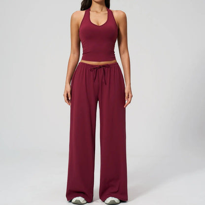 ⚡Hot Sales 49% OFF🔥Women's 2-Piece Athleisure Outfits - Polyester-Silk Fitted Summervibe Sweatsuit
