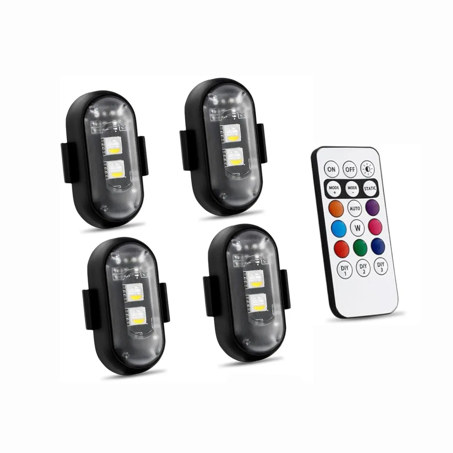 RGB LED Strobe Light - Wireless Remote Control for Bikes & Cars