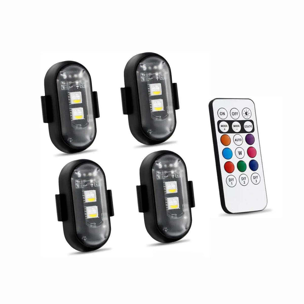 RGB LED Strobe Light - Wireless Remote Control for Bikes & Cars