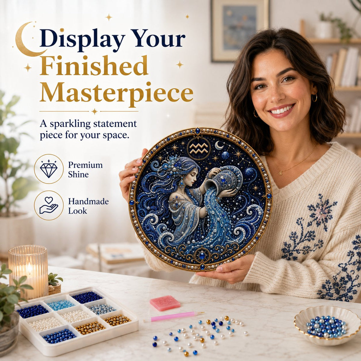 ✨ Create Zodiac Pearl Art with 12 Star Signs Kit ♈