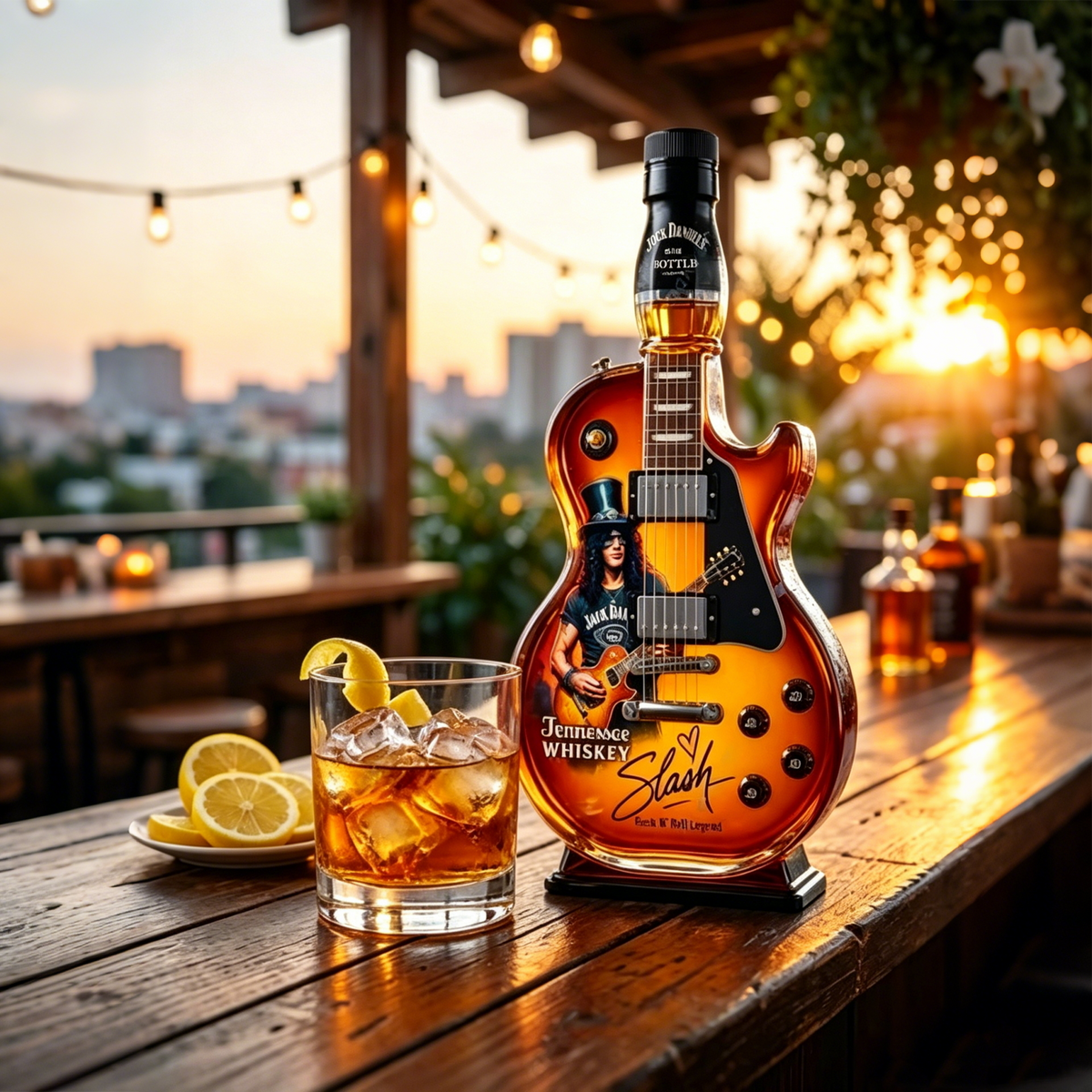🎸 50% OFF – Vintage Sunburst Guitar-Shaped Figurine Spirit Decanter Bottle ✨