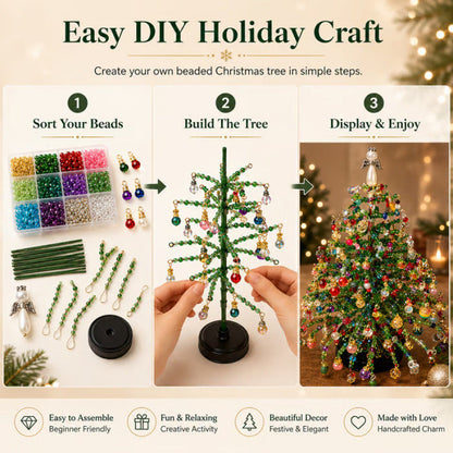 🎄Mini Tabletop DIY Beaded Christmas Tree Craft Kit | Handmade Holiday Home Decor🎁